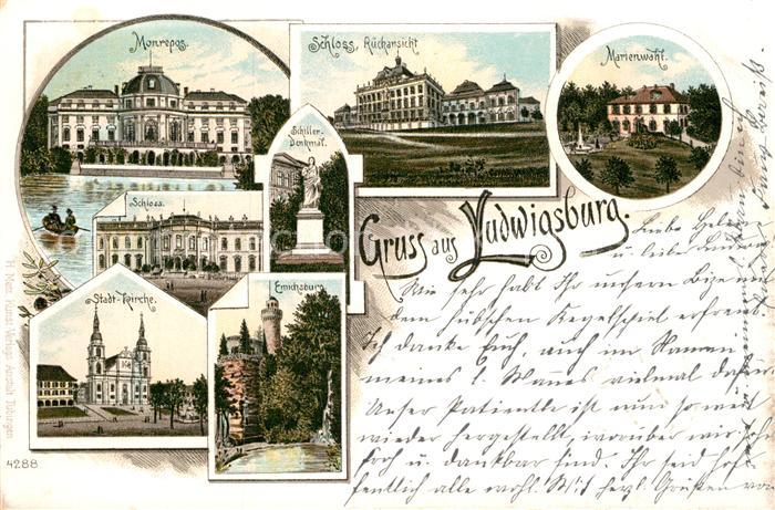 Ludwigsburg Wuerttemberg Monrepos Schloss Marienwahl Emichsburg Stadtkirche