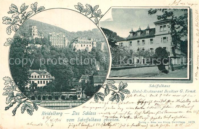 Heidelberg Neckar Scheffelhaus Schloss