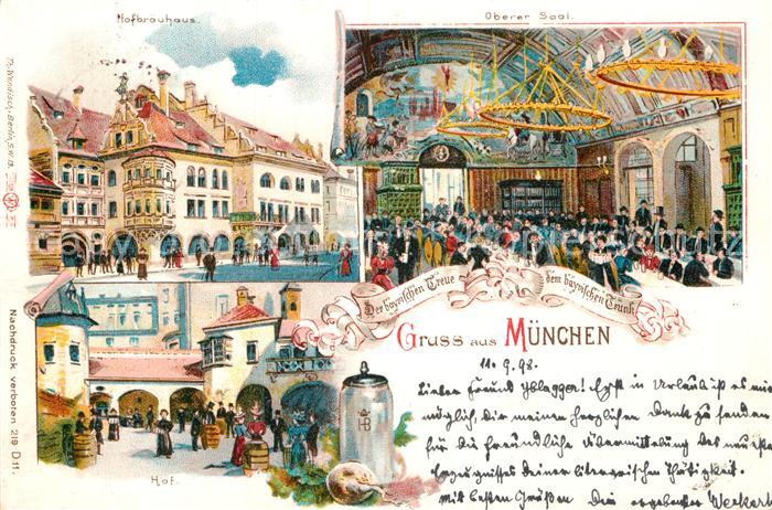 Muenchen Bayern Hofbraeuhaus Oberer Saal Hof