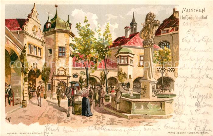 Muenchen Bayern Hofbraeuhaushof Kuenstlerkarte