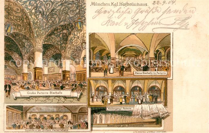 Muenchen Bayern Koenigliches Hofbraeuhaus Grosse Parterre Bierhalle Kleine Bierh
