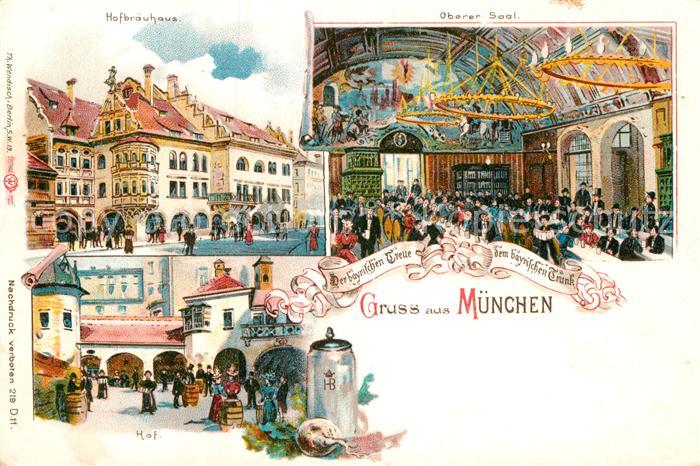 Muenchen Bayern Hof Hofbraeuhaus Oberer Saal