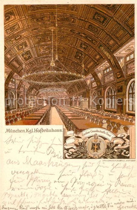 Muenchen Bayern Koenigliche Hofbraeuhaus Grosser Gesellschaftssaal