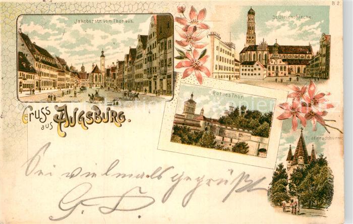 Augsburg Jakoberstrasse Rotes Tor Ulrichskirche