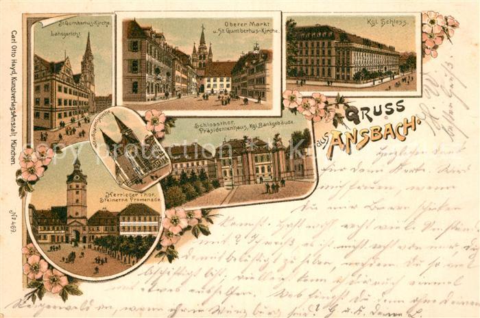 Ansbach Mittelfranken Schlossof Praesidentenhaus Bankgebaeude Herrieder Tor