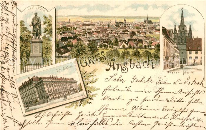 Ansbach Mittelfranken Schloss Graf Platen Oberer Markt