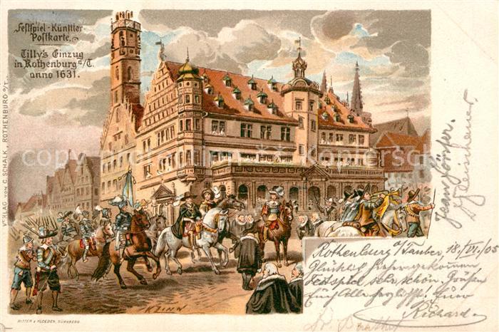 Rothenburg Tauber Tilly Einzug Festspiel Kuenstlerkarte