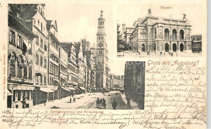 Augsburg Carolinenstrasse Perlachturm