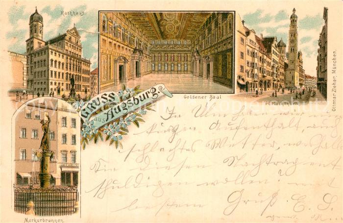 Augsburg Goldener Saal Perlachturm Merkurbrunnen Rathaus