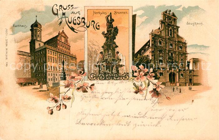 Augsburg Herkulesbrunnen Rathaus Zeughaus