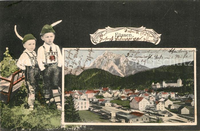 Fuessen Allgaeu Panorama Lederhosenjungs