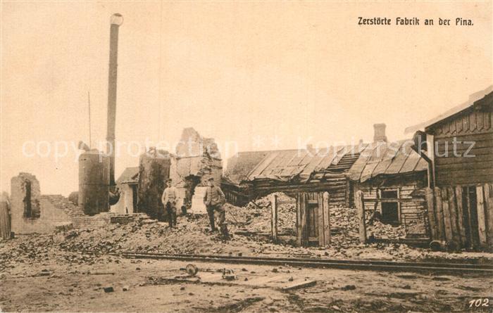 Weissrussland Zerstoerte Fabrik an der Pina