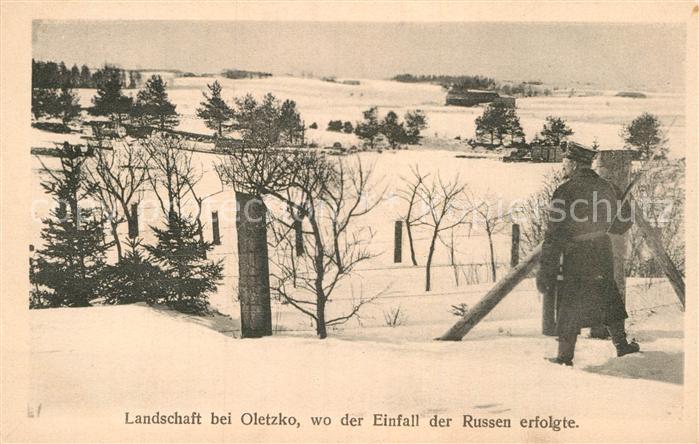 Oletzko Winterlandschaft Einfall Russen