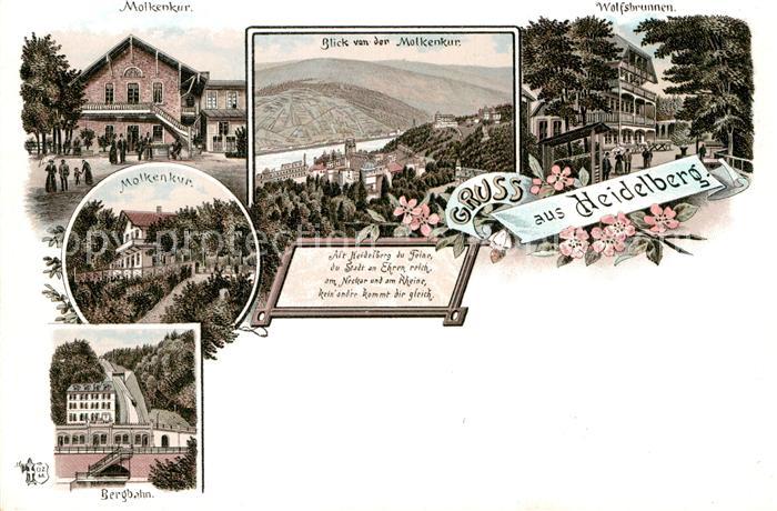 Heidelberg Neckar Molkenkur Wolfsbrunnen Bergbahn