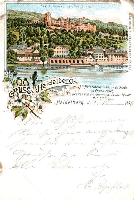 Heidelberg Neckar Schloss Hirschgasse