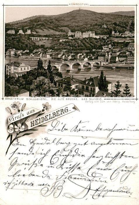 Heidelberg Neckar Sanatorium Schlosshotel alte Bruecke Schloss