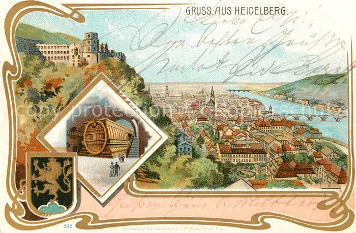 Heidelberg Neckar Grosses Fass Schloss Panorama