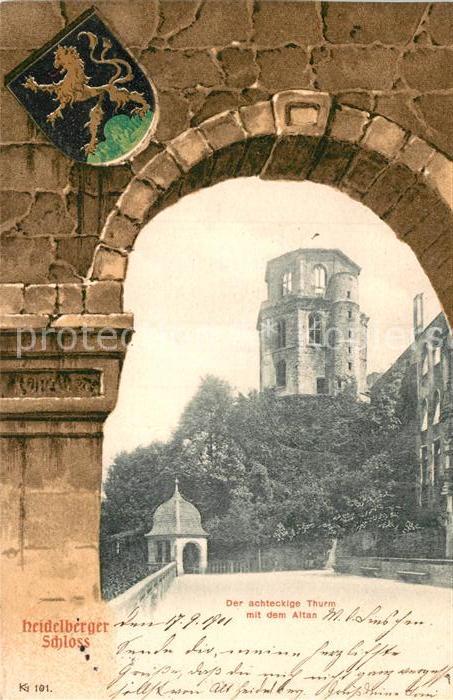 Heidelberg Neckar Schloss Achteckturm Altan