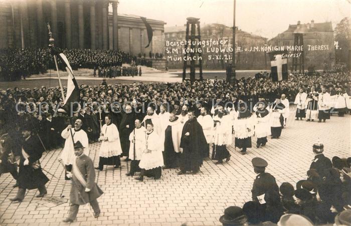 Muenchen Bayern Beisetzungsfeier Koenig Ludwig Koenigin Marie Therese