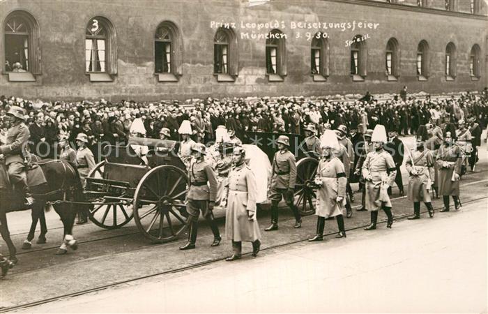 Muenchen Bayern Beisetzungsfeier Prinz Leopold