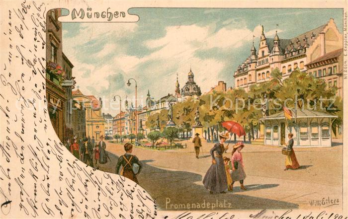 Muenchen Bayern Promenadepatz Kuenstler Willi Eilers