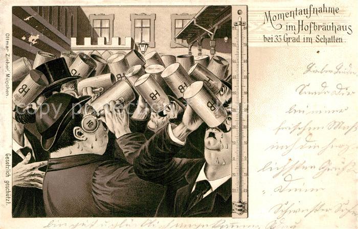 Muenchen Bayern Momentaufnahme Hofbraeuhaus 35 Grad Schatten