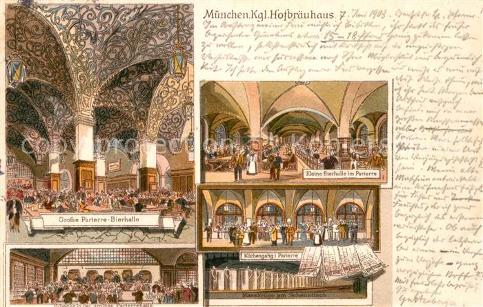 Muenchen Bayern Koenigliches Hofbraeuhaus Grosse Parterre Bierhalle