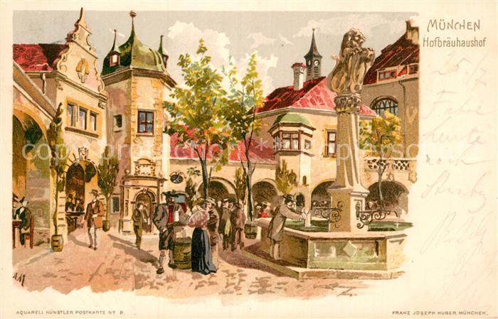 Muenchen Bayern Hofbraeuhaus Kuenstlerkarte