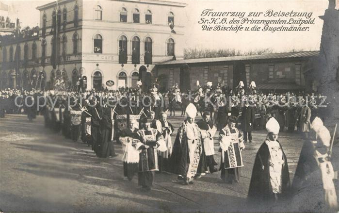 Muenchen Bayern Trauerzur Beisezug Prinzregent Luitpold Bischoefe Gugelmaenner