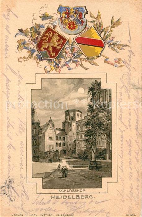 Heidelberg Neckar Schlosshof Wappen