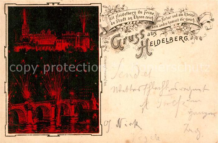 Heidelberg Neckar Feuerwerk