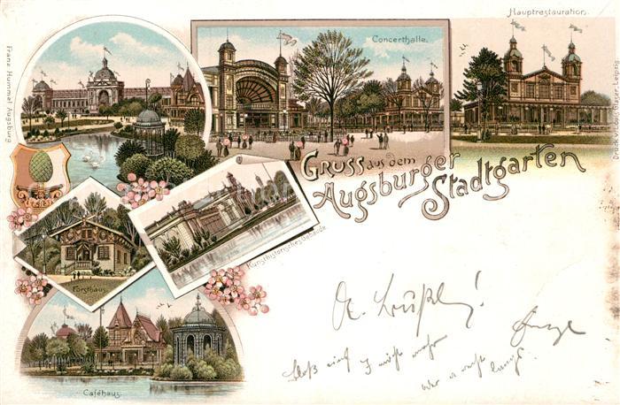 Augsburg Stadtgarten Conzerthalle Hauptrestauration Cafehaus Forsthaus