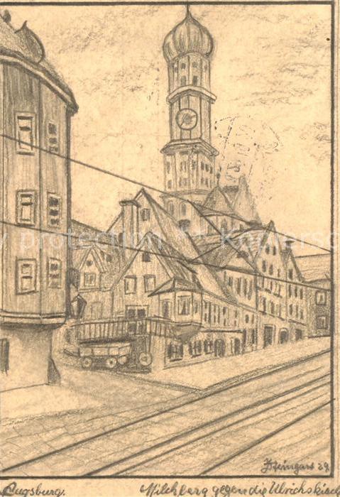 AUGSBURG CITY Milchberg Kuenstlerkarte