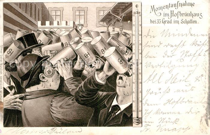 Muenchen Bayern Momentaufnahme Hofbraeuhaus 35 Grad Schatten