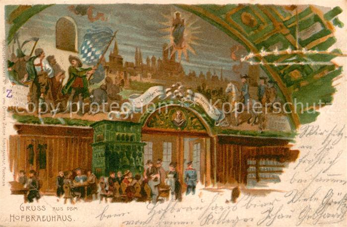 Muenchen Bayern Hofbraeuhaus Kuenstlerkarte