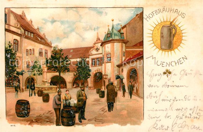 Muenchen Bayern Hofbraeuhaus Kuenstlerkarte