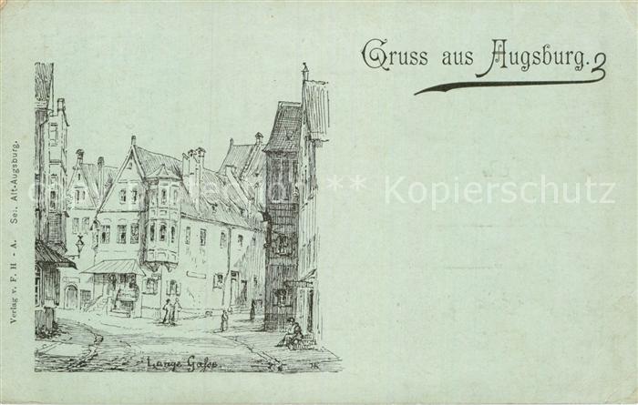 Augsburg Lange Gasse Zeichnung