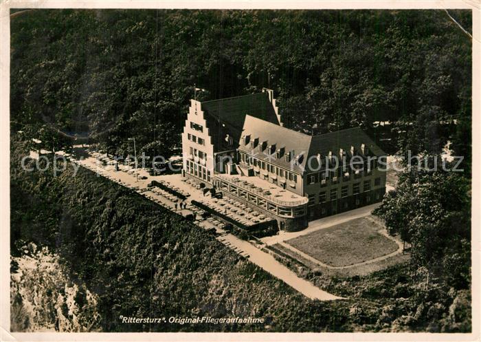 Koblenz Rhein Staedtisches Berghotel Rittersturz Fliegeraufnahme