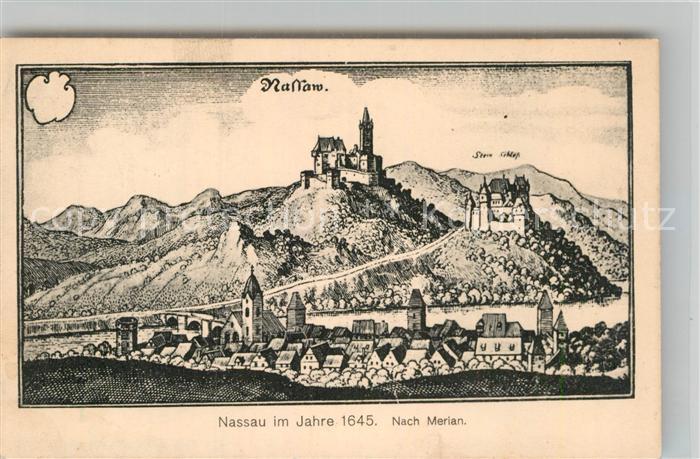 Nassau Bad Stein Schloss 1645 nach Merian