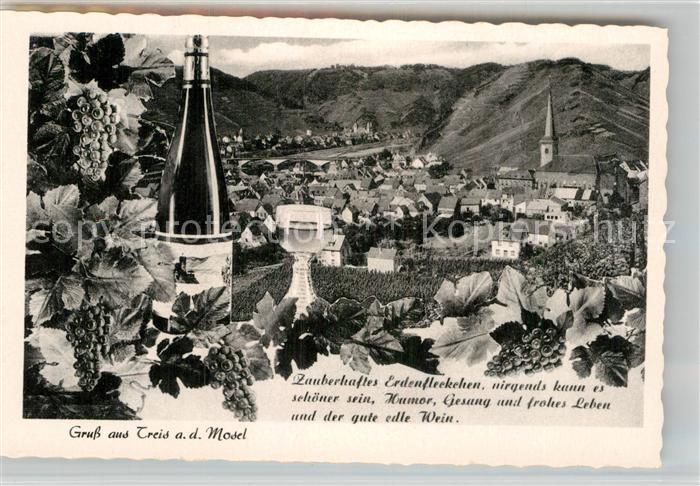 Treis-Karden Panorama Weinflasche Zauberhaftes Erdenfleckchen