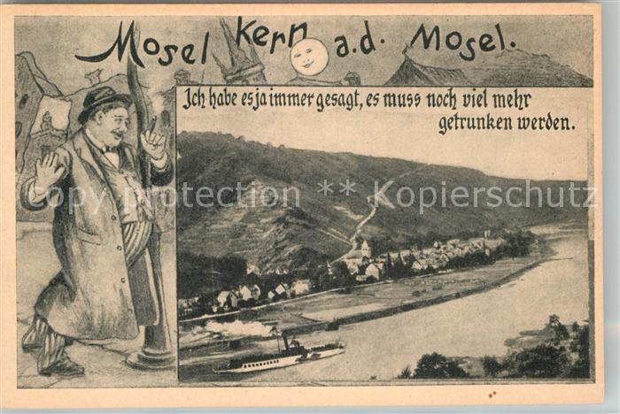 Moselkern Karikatur Panorama es muss noch viel mehr getrunken werden