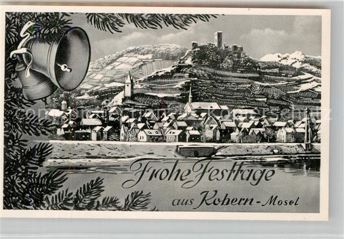 Kobern-Gondorf Panorama Frohe Festtage