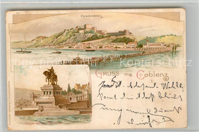 Koblenz Rhein Burg Ehrenbreitstein Kaiser Wilhelm Denkmal