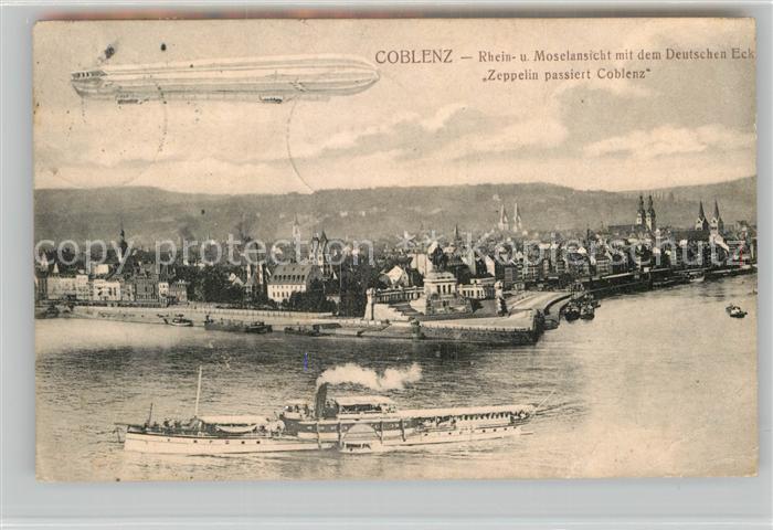 Koblenz Rhein Rhein Mosel Deutsches Eck Zeppelin