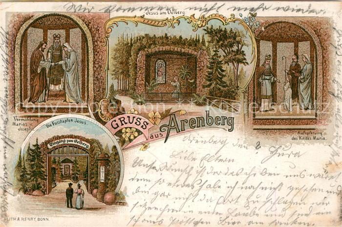 Arenberg Koblenz Fussstapfen Jese Eingang zum Oelberg Vermaehlung Maria und Jose