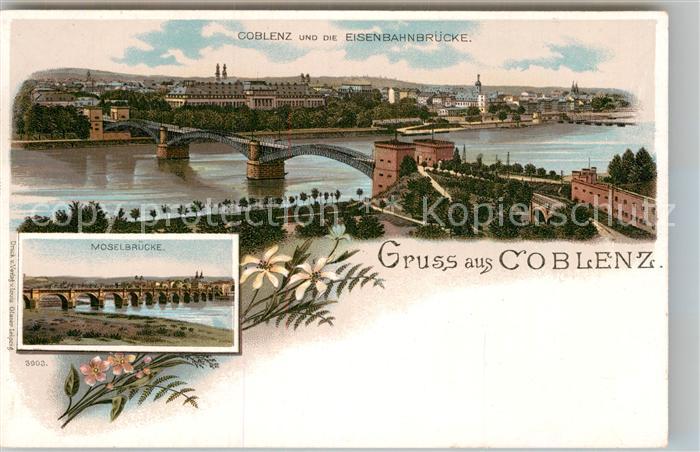Koblenz Rhein Moselbruecke Eisenbahnbruecke