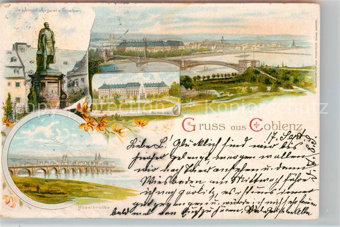 Koblenz Rhein Moselruecke Denkmal August von Goeben Schloss
