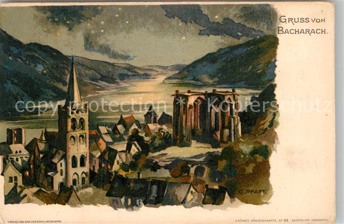 Bacharach Rhein Panorama Kuenstler Pfaff