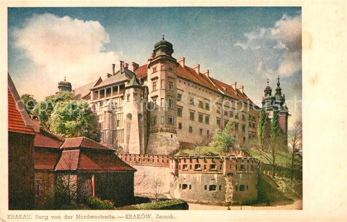 Krakau Krakow Burg von Nordwesten