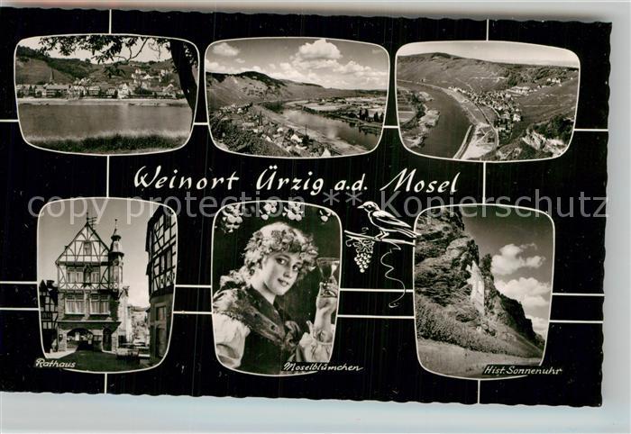 uerzig Rathaus Moselmaedchen Historische Sonnenuhr Fliegeraufnahme